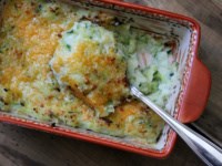 Two cheese garlic zucchini mashed potatoes