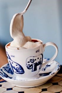 Two hot chocolates: hot chocolate a l’ancienne