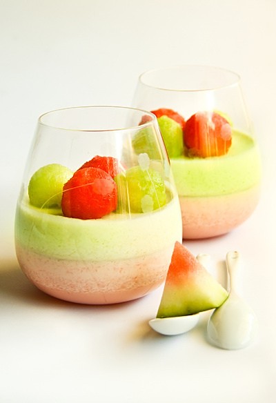 Two melon mousse