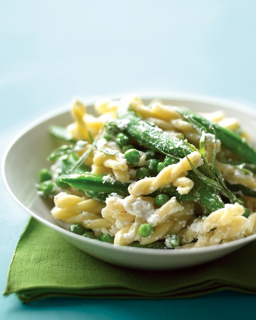 Two-pea pasta with ricotta and tarragon