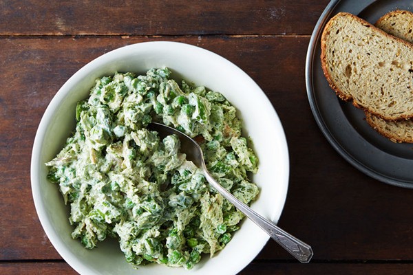 Two-pea pesto chicken salad