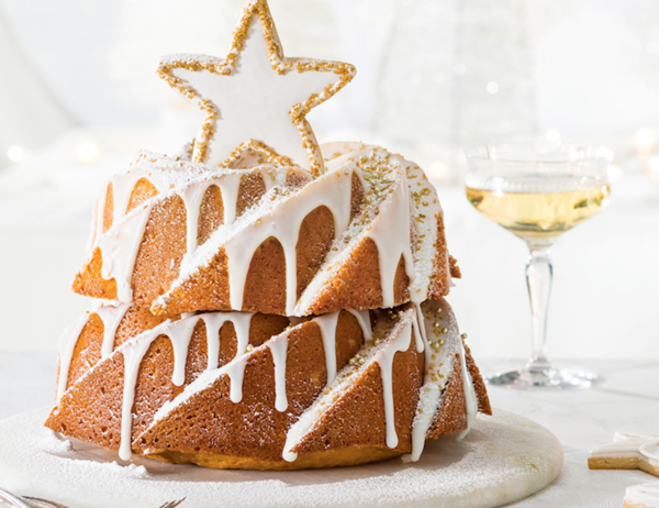 Two-tier orange-ginger pound cake [vanilla glaze]