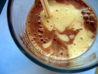 Two-tone banana milkshake