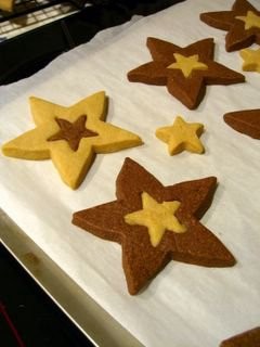 Two tone chocolate peanut butter stars