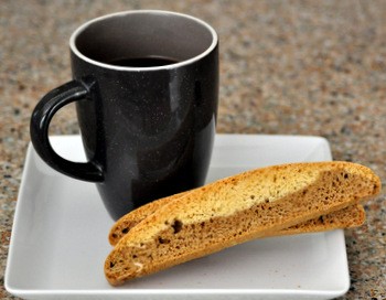 Two tone coffee biscotti