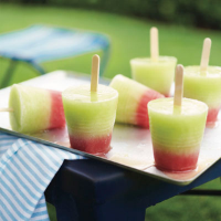 Two-tone melon lollies