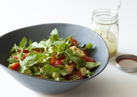 Two-tone potato salad with walnut-tarragon vinaigrette