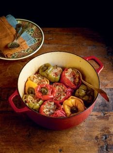 Two ways with stuffed bell peppers: Greek-inspired, meat-less filling