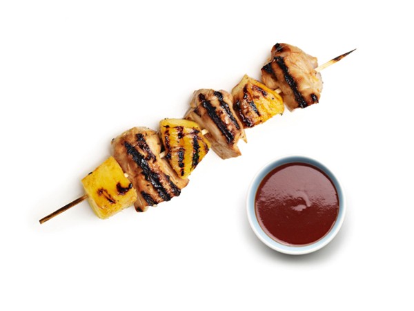 Tyler Florence's chicken and pineapple skewers