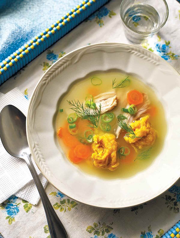 Ukrainian chicken dumpling soup (Galushki)
