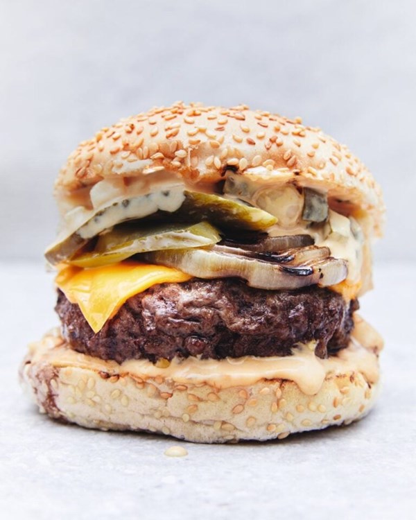 Ultimate barbecue cheeseburger