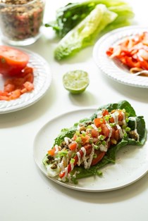 Ultimate green taco wraps with lentil-walnut taco meat
