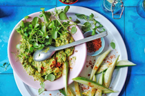 Ultimate guacamole with spiced cucumber