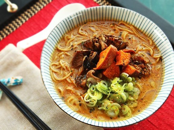 Ultimate vegan ramen with miso broth