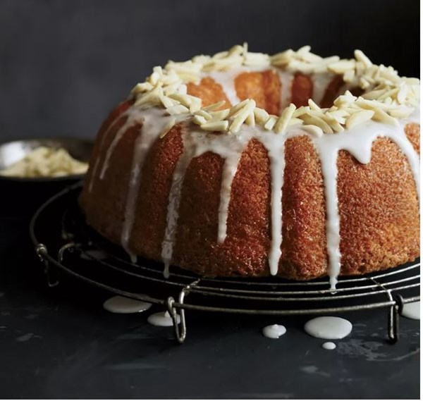 Ultra lemony lemon bundt cake with almond glaze