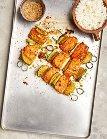 Umeboshi salmon skewers