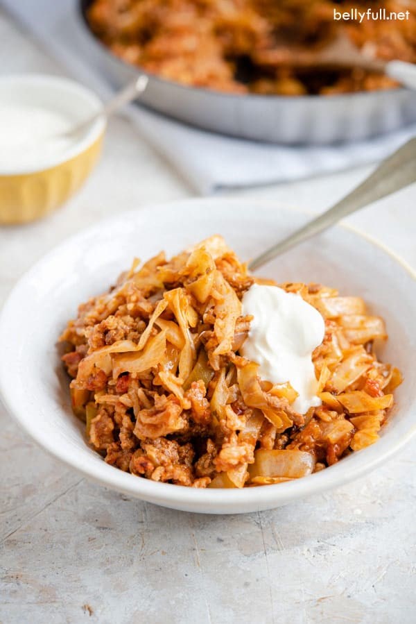 Unstuffed cabbage rolls skillet