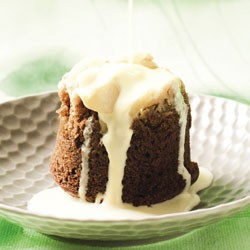 Upside-down apple and gingerbread puddings