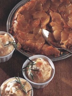 Upside-down apple tart with orange and oatmeal pastry