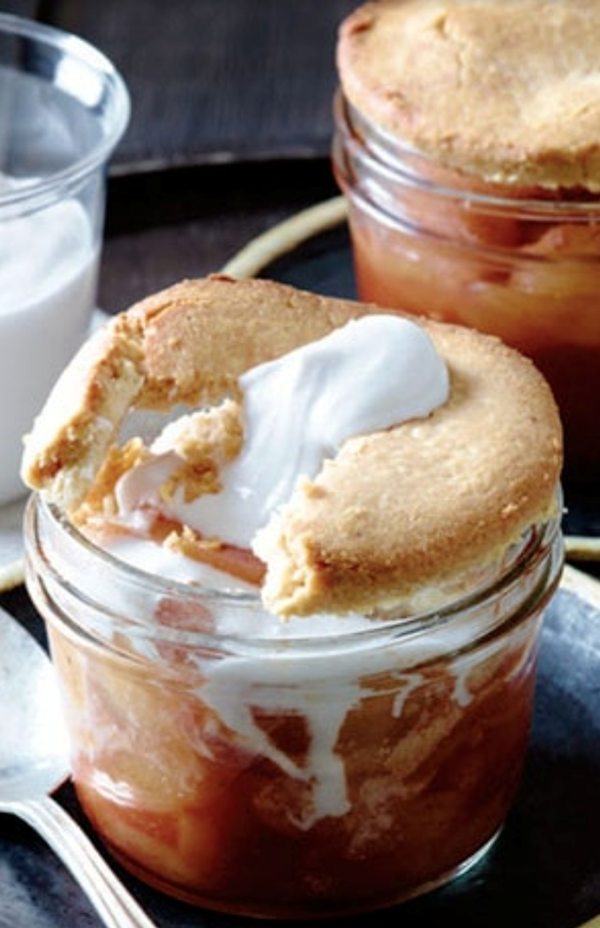 Upside-down apple tartlets