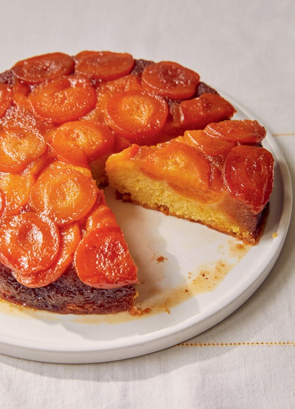Upside-down apricot and Cointreau pudding