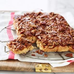 Upside-down cinnamon-pecan coffee cake