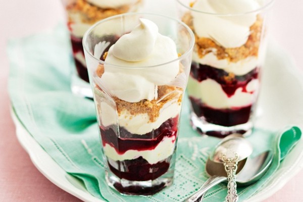 Upside-down mini blackberry cheesecakes