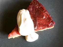 Upside-down polenta plum cake