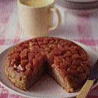 Upside-down rhubarb cake