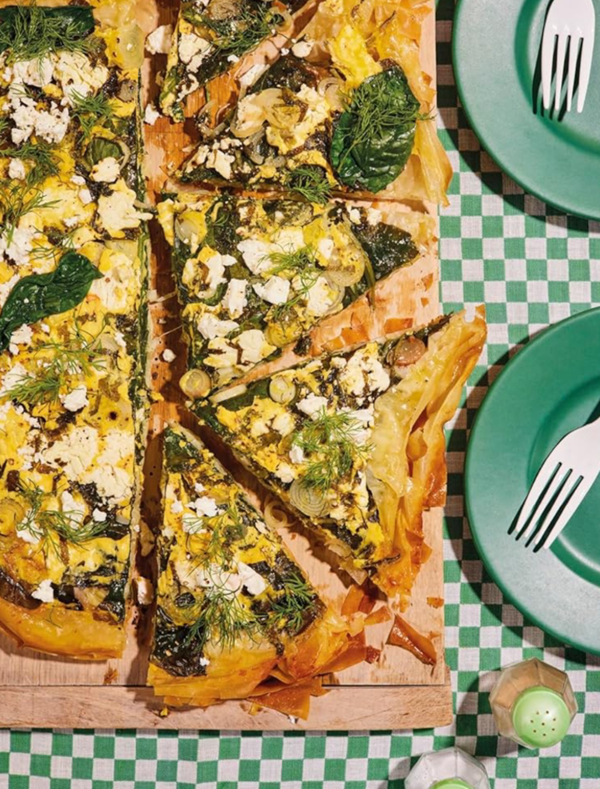 Upside down spanakopita