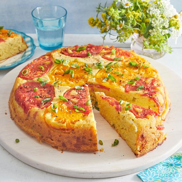 Upside-down tomato cornbread 