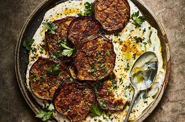 Vadouvan grilled aubergine yogurt