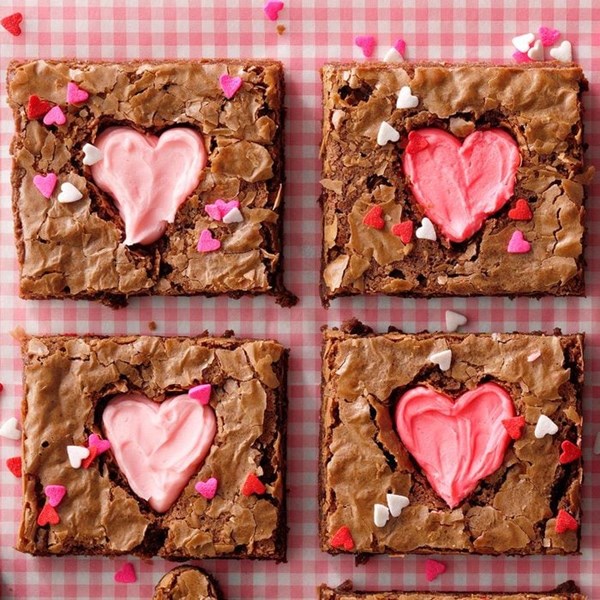 Valentine heart brownies