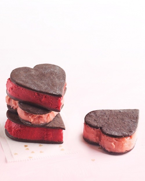 Valentine sorbet sandwiches