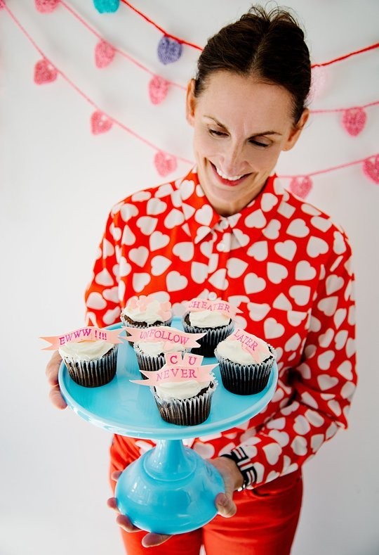 Valentine's Day breakup cupcakes
