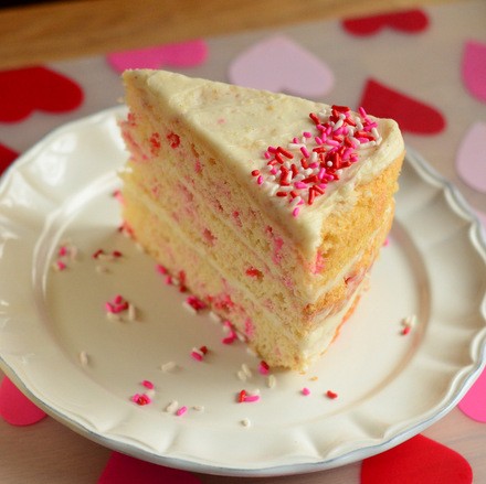 Valentine’s Day funfetti cake