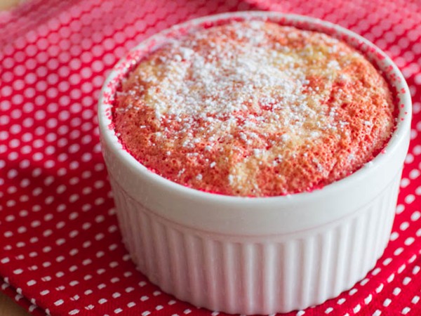 Valentine's day white chocolate soufflé