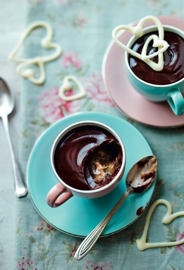 Valentine's salted caramel chocolate pots recipe Eat Your Books