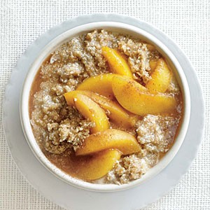 Vanilla amaranth with peach compote