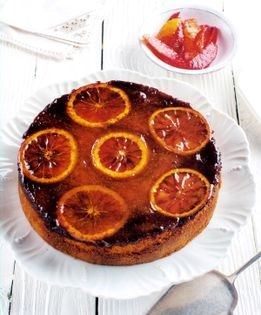Vanilla and blood orange cake