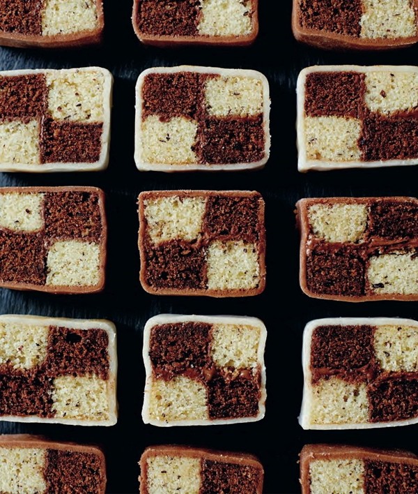 Vanilla and chocolate Battenberg