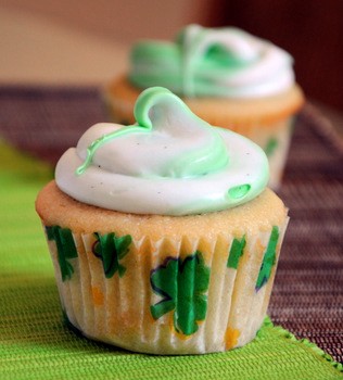 Vanilla and lime marble cupcakes