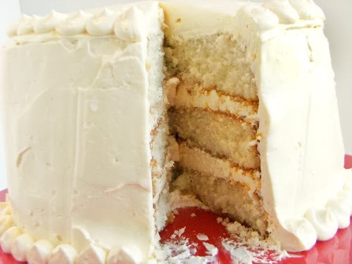 Vanilla bean buttermilk cake with Amaretto buttercream