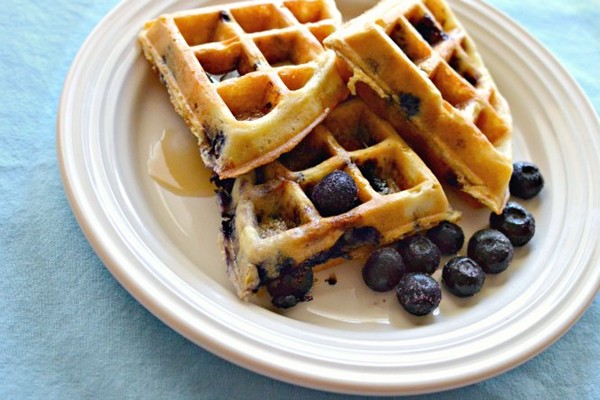 Vanilla blueberry waffles