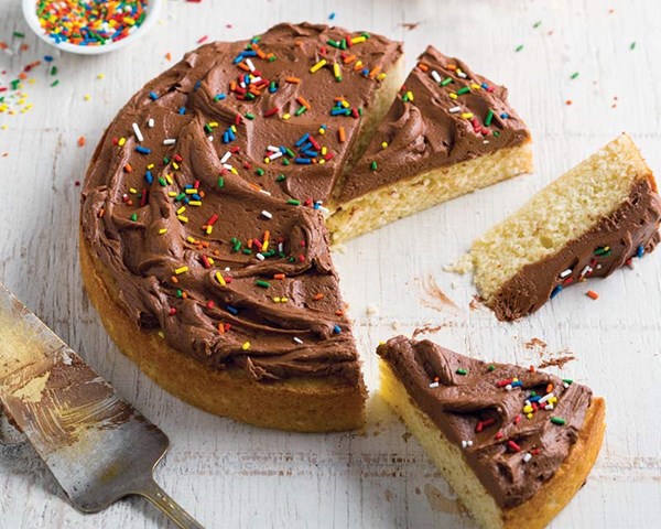 Vanilla buttermilk cake with chocolate-buttermilk frosting