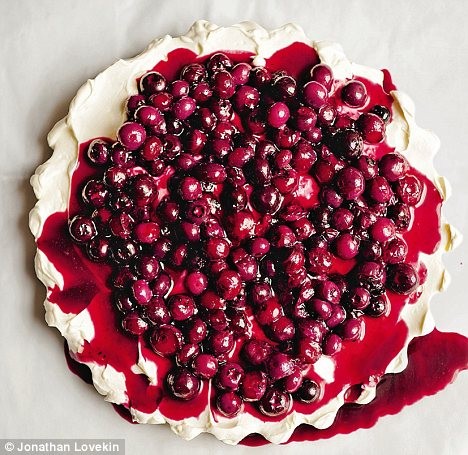 Vanilla cheesecake with blueberries