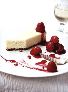 Vanilla cheesecake with Scottish raspberries