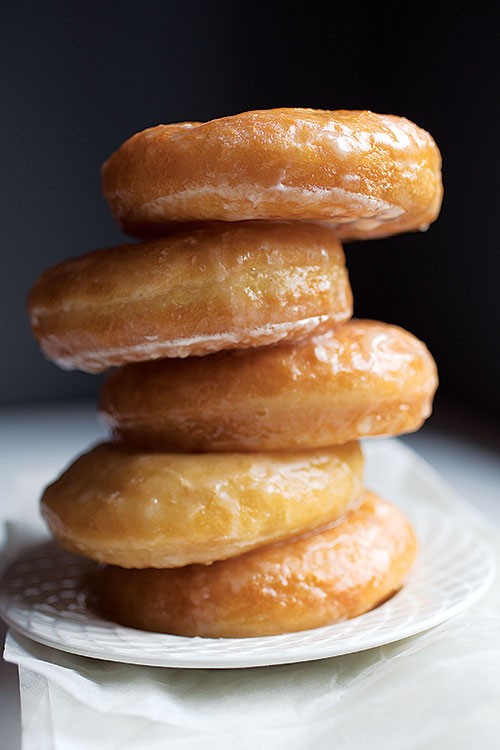Vanilla-glazed yeast donuts