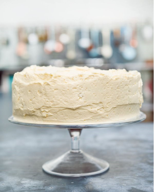 Vanilla layer cake with ermine icing