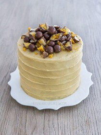 Vanilla malt cake with honeycomb and Maltesers